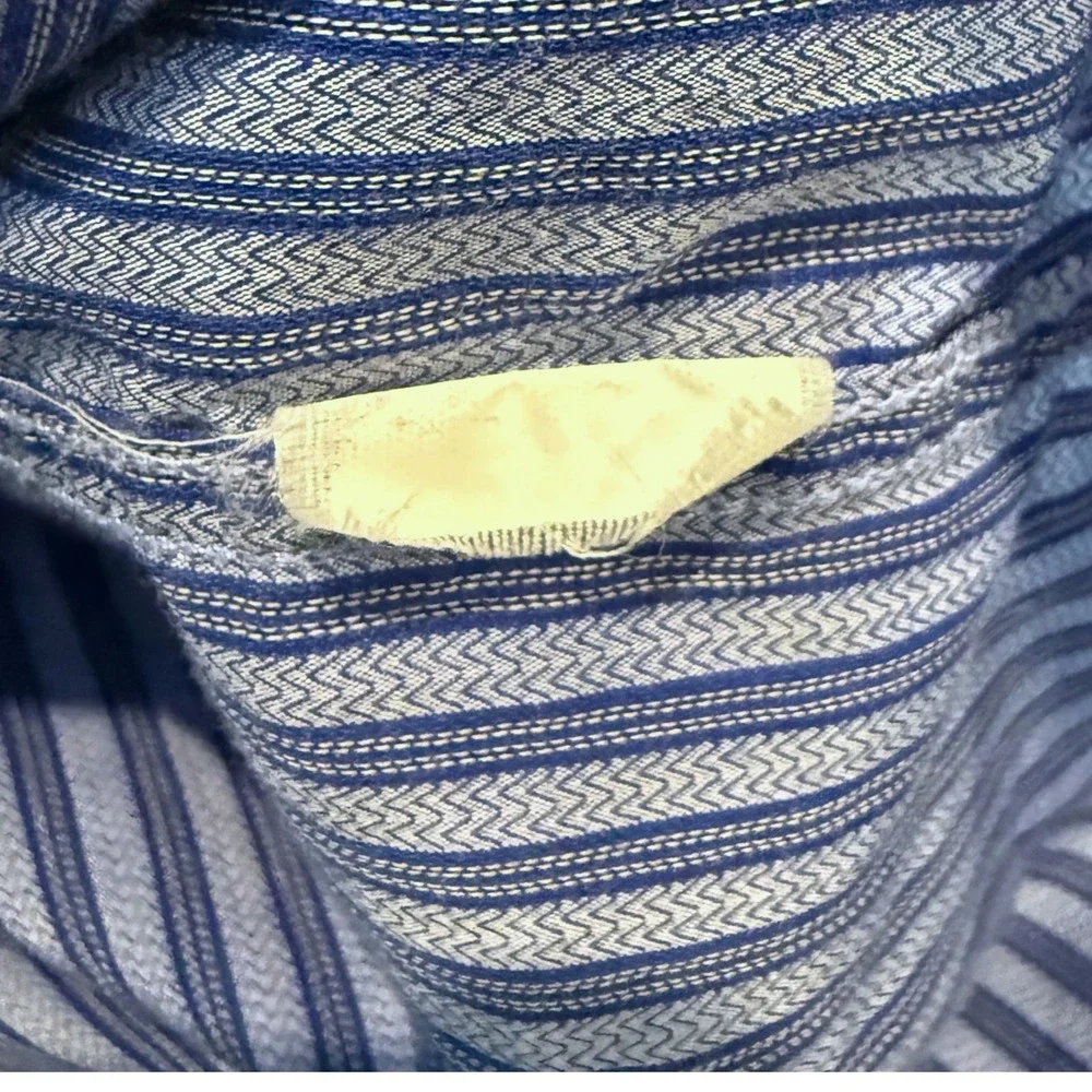 Thomas Dean Blue White Striped Pima Cotton Long Sleeve Button Up Shirt Large‎ - Picture 5 of 5